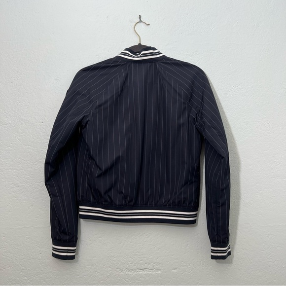 BROOKS BROTHERS RED FLEECE PINSTRIPE NAVY BOMBER - Picture 2 of 5